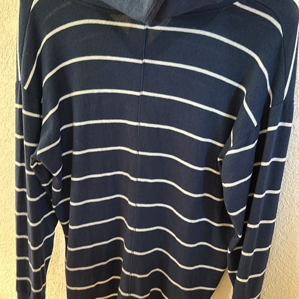Market & Spruce Kallon color block brushed knit hoodie navy size large - Picture 5 of 7